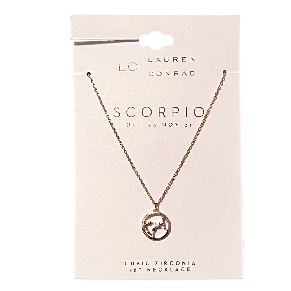 LC Lauren Conrad Gold Scorpio Constellation Cubic Zirconia Pendant Necklace